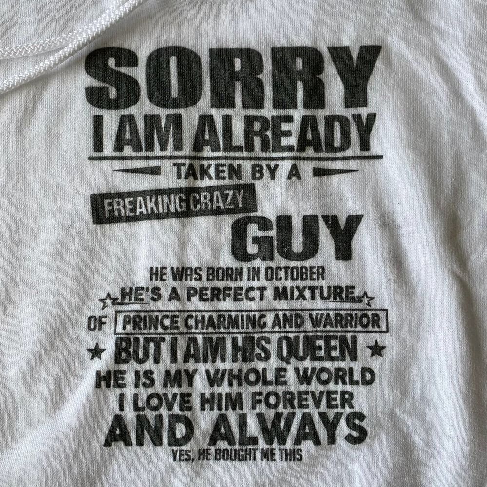 Dating Guy with October Birthday Hoodie White Small